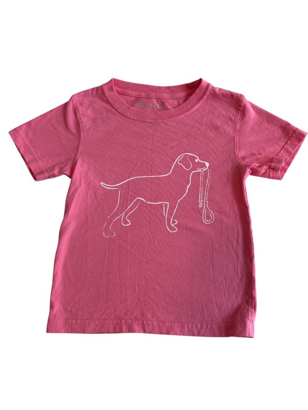 Mustard & Ketchup Kids T Shirt Girls Pink Dog with Leash Cotton Tee Size XS